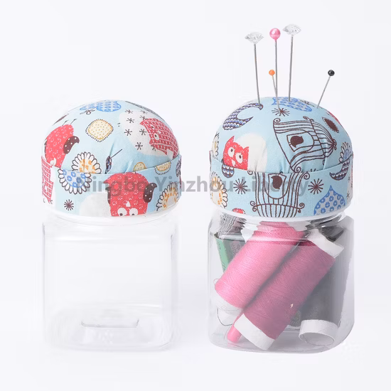플라스틱 병이 포함된 바느질 핀쿠션 세트